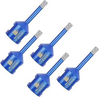 Diamond Drill Bit 6mm,BRSCHNITT 5pcs M14 Vacuum Brazed Diamond Tip Drill Bit for Tile Porcelain Stoneware Ceramic Marble Granite Drilling,Suitable For Angle Grinders
