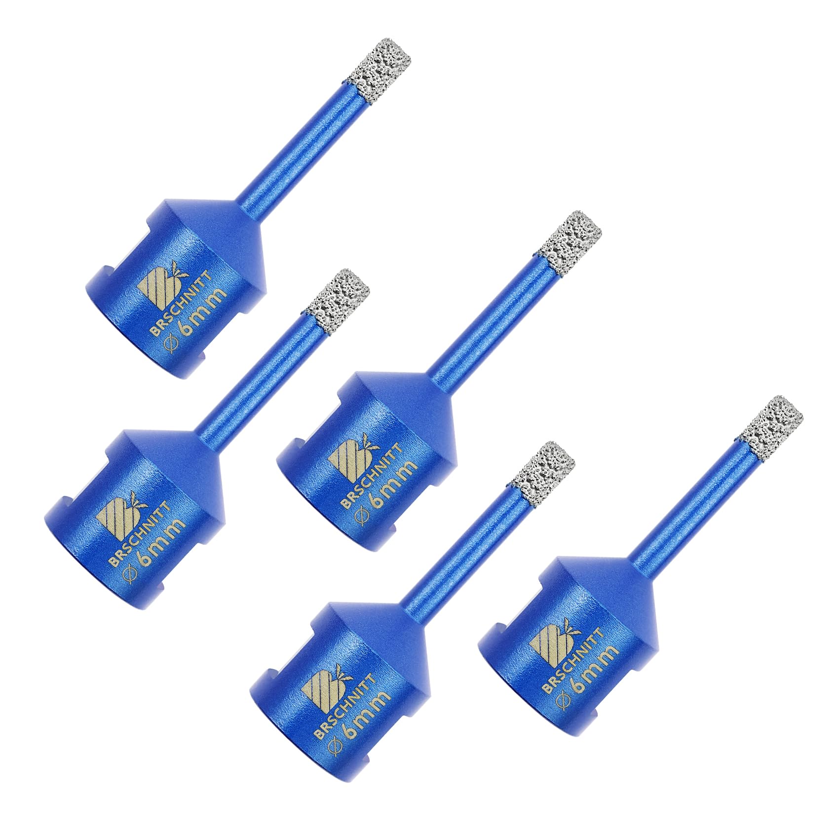 Diamond Drill Bit 6mm,BRSCHNITT 5pcs M14 Vacuum Brazed Diamond Tip Drill Bit for
