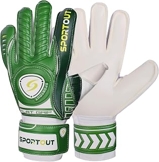 SPORTOUT Goalkeeper Gloves with Fingersave, Breathable Soccer Goalie Gloves, 4mm Latex, for Kids, Youth and Adult