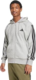 adidas Mens Essentials 3-Stripes Fleece Hoodie Casual Outerwear Casual - Green