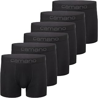 Camano Men's Boxer Shorts Underwear Men's Elastic Waistband Without Cutting Cotton Stretch Skin-Friendly Breathable Pack of 6