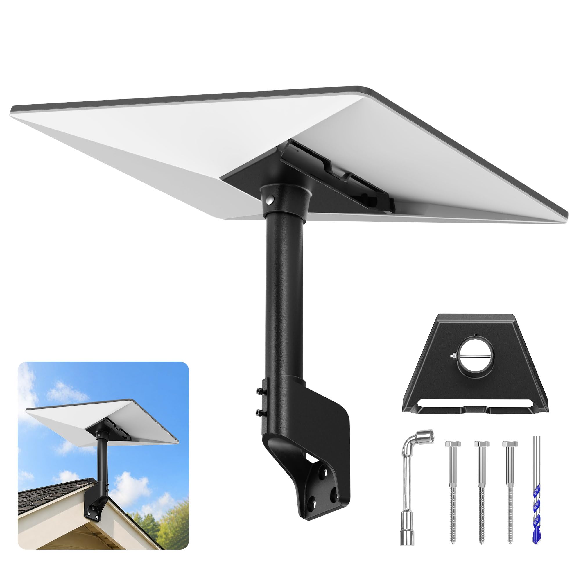 Standard 4/4X Mount for Starlink, 360° Adjustable Gen 3 Dish Wall Mount with Alu