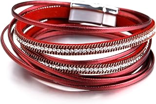 Fesciory Leather Wrap Bracelets for Women, Boho Western Stacked Jewelry