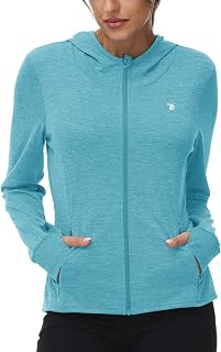 TBMPOY Womens UPF 50+ Sun Protection Hoodie Jackets Light Weight Long Sleeve Shirts Hiking Outdoor Full Zip Tops