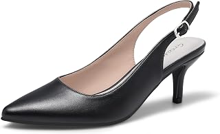 Greatonu Pointed Sandals, Slingback, Kitten Heel, Pointed Toe, Pumps