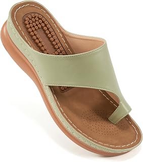 Aomigoct Flat Sandals for Women:Dressy Summer Flats for Women,Comfortable Ankle Strap Sandals for Walking Outdoor