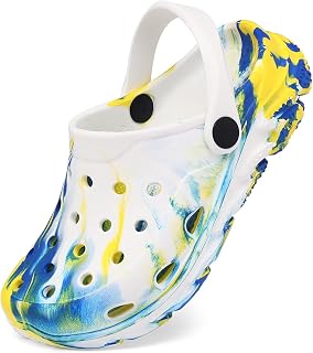 Toddler Kids Clogs Garden Shoes for Boys Girls Marbled Tie Dye Water Shoes Slip on Sandals