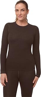 DANISH ENDURANCE Merino Wool Long Sleeve Shirt, Women's, Thermal Inner Top, Breathable, Antibacterial, Odor Resistant, Solid Color