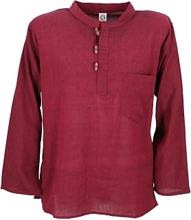 GURU-SHOP Nepal Fisher Goa Hippie Shirt, DiCotton, Men's Shirts