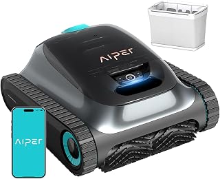 (2026 Upgrade) (Renewed) Aiper Scuba S1 Robotic Pool Cleaner,270 Min Runtime, Floor/Wall/Waterline/Shallow Area Cleaning, Ultra-fine Filter, Smarter Navigation, App Support-Black