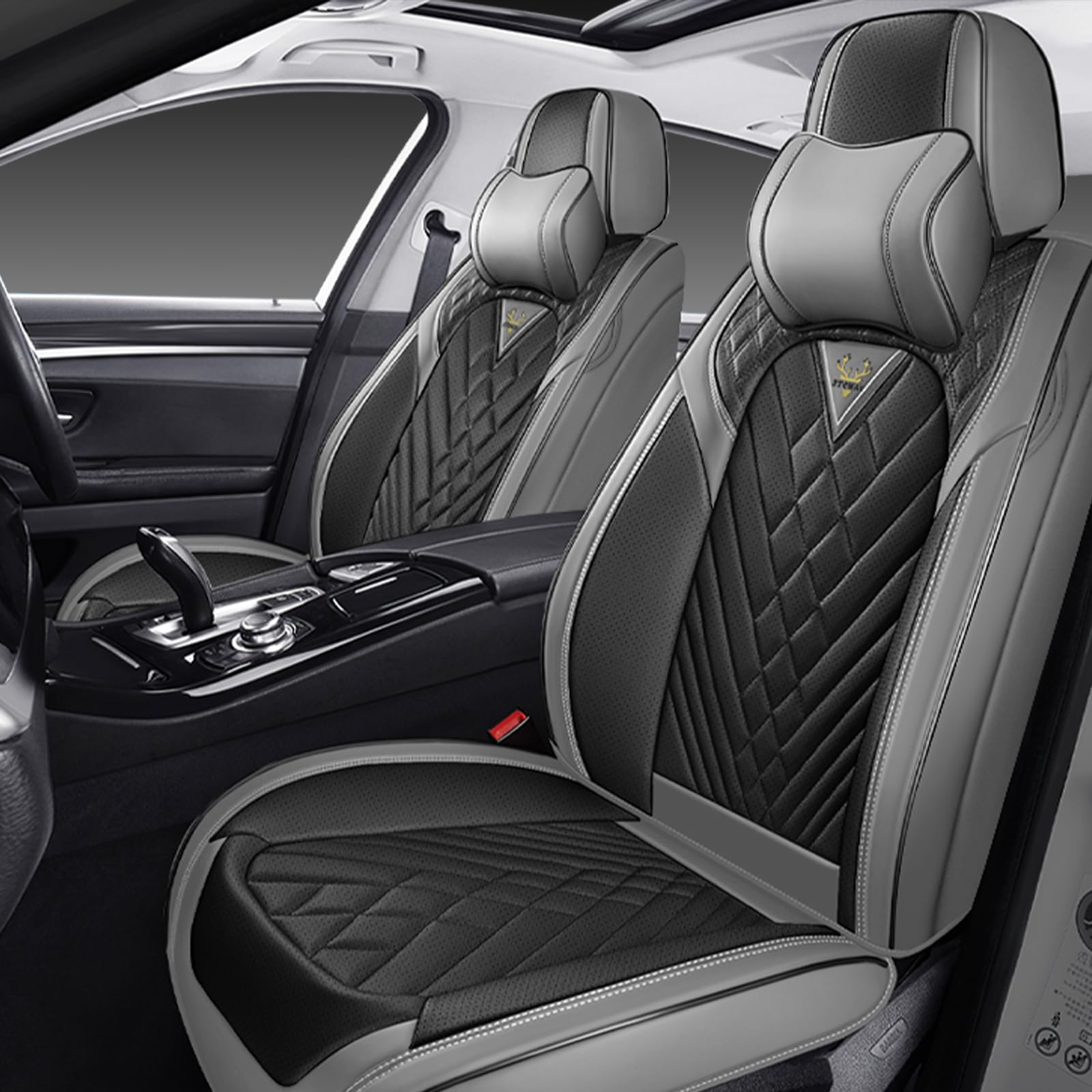 Car Seat Covers Front Seats for Toyota Sienna 2000-2026, Waterproof Nappa Leathe