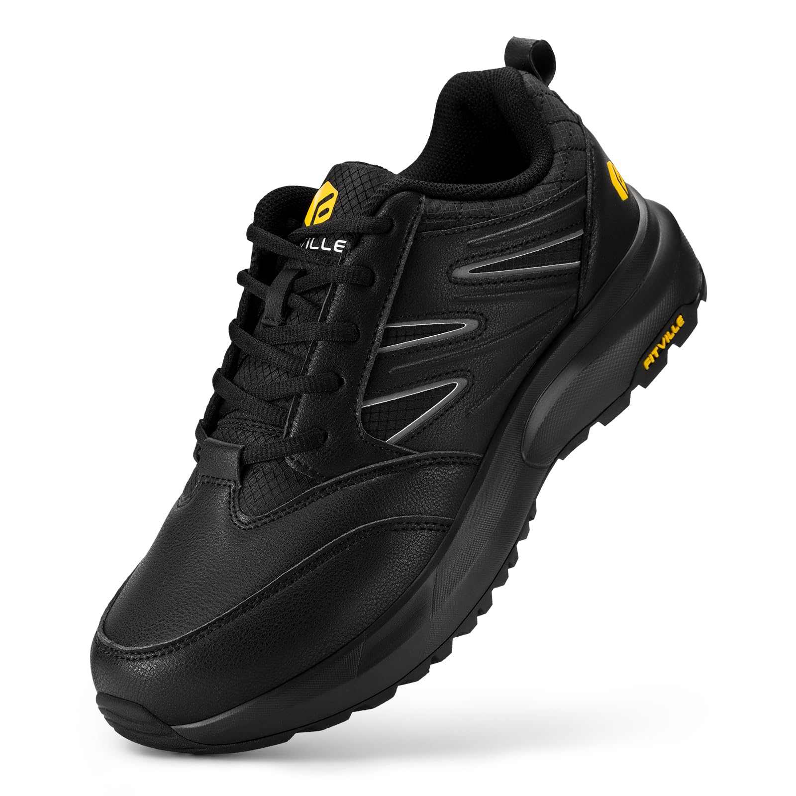 FitVille Mens Extra Wide Walking Shoes, Hiking Trainers