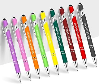 9 PCS Inspirational Pens Bulk with Stylus Tip Gifts Black Ink