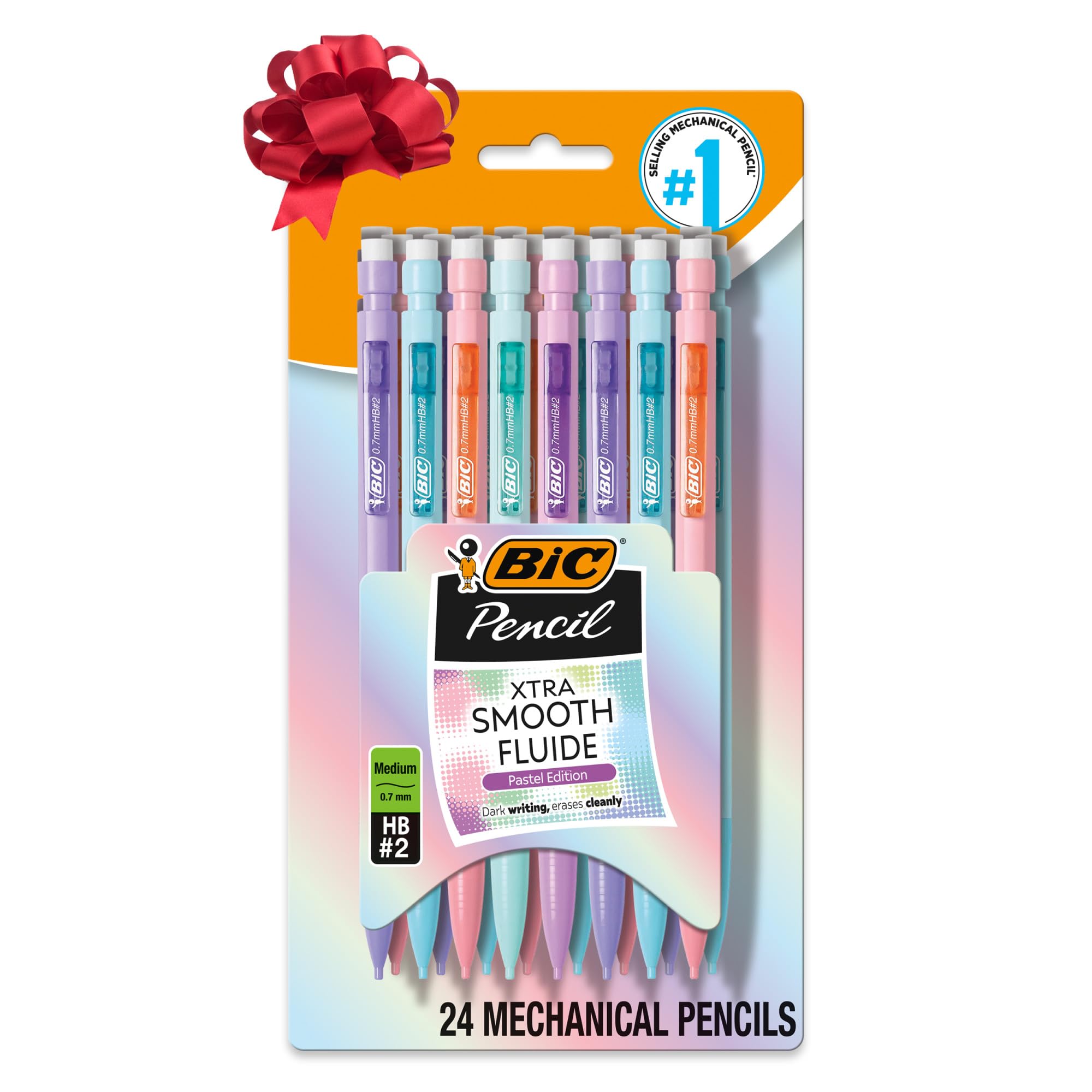 BIC Xtra Smooth Pastel Mechanical Pencils, 24-Count | Christmas Stocking Stuffer