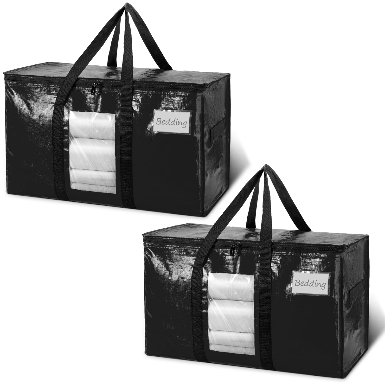 TAILI Extra Large Moving Bag 2 PCS, Heavy Duty Storage Bag, Black