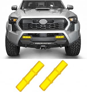 Sinminou Fog Light Lens Cover for 2024-2027 Toyota Tacoma/2025-2027 4Runner | Not for TRD Pro/Trailhunter RIGID Fog Lamps, Yellow Translucent Lenses, Visibility in Fog/Rain/Snow, Exterior Accessories