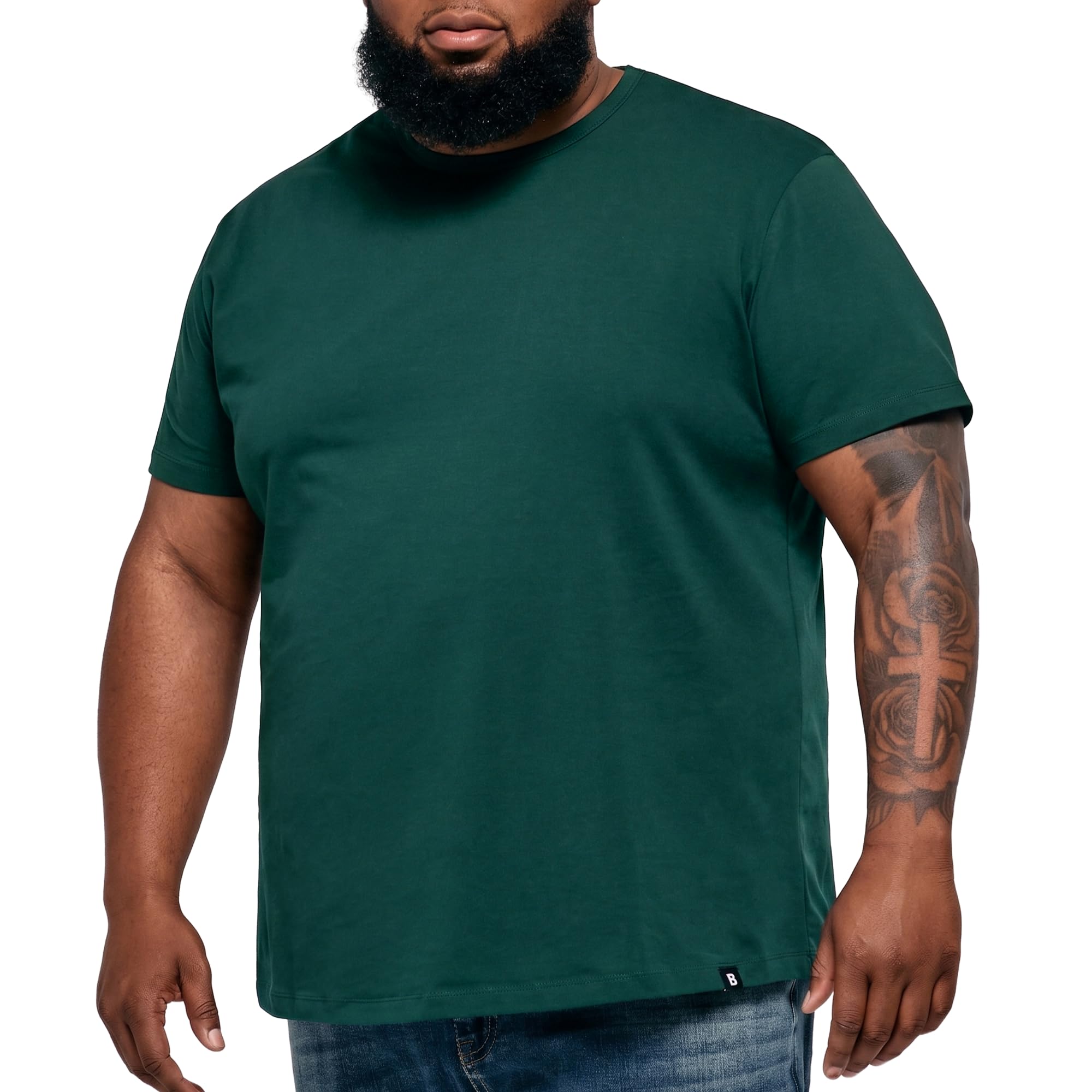 STRONGSIZE Men's Big and Tall Shirts - Stretch T-Shirt for Casual Wear