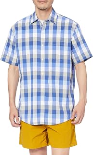 Amazon Essentials メンズ ポプリンシャツ ワイシャツ レギュラーフィット 半袖