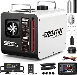 RDXTIK 8L Diesel Heater, 8KW 12V/24V/110V/240V All in One Diesel Heater with LCD Switch, Remote Control, Muffler for Truck, RV, Home, Car, Campers, Boat, White