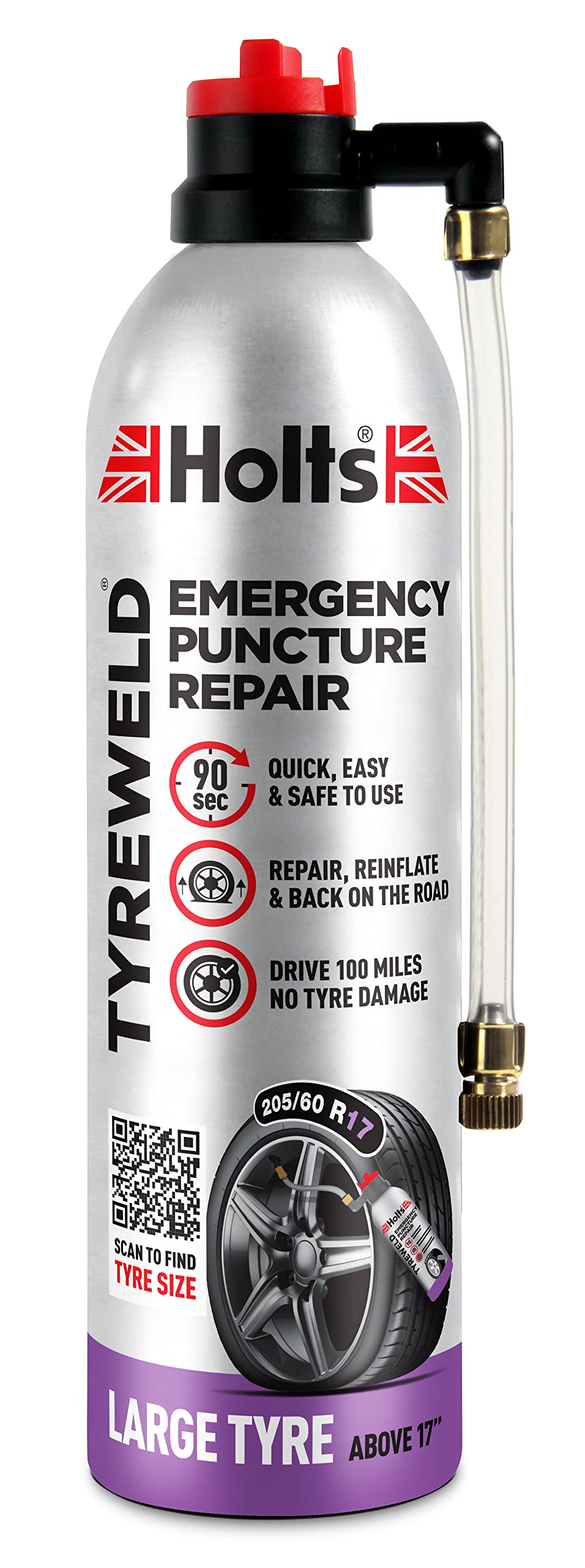 Holts Tyreweld Puncture Sealant 500ml, Emergency Tyre Repair Foam, Car Puncture 