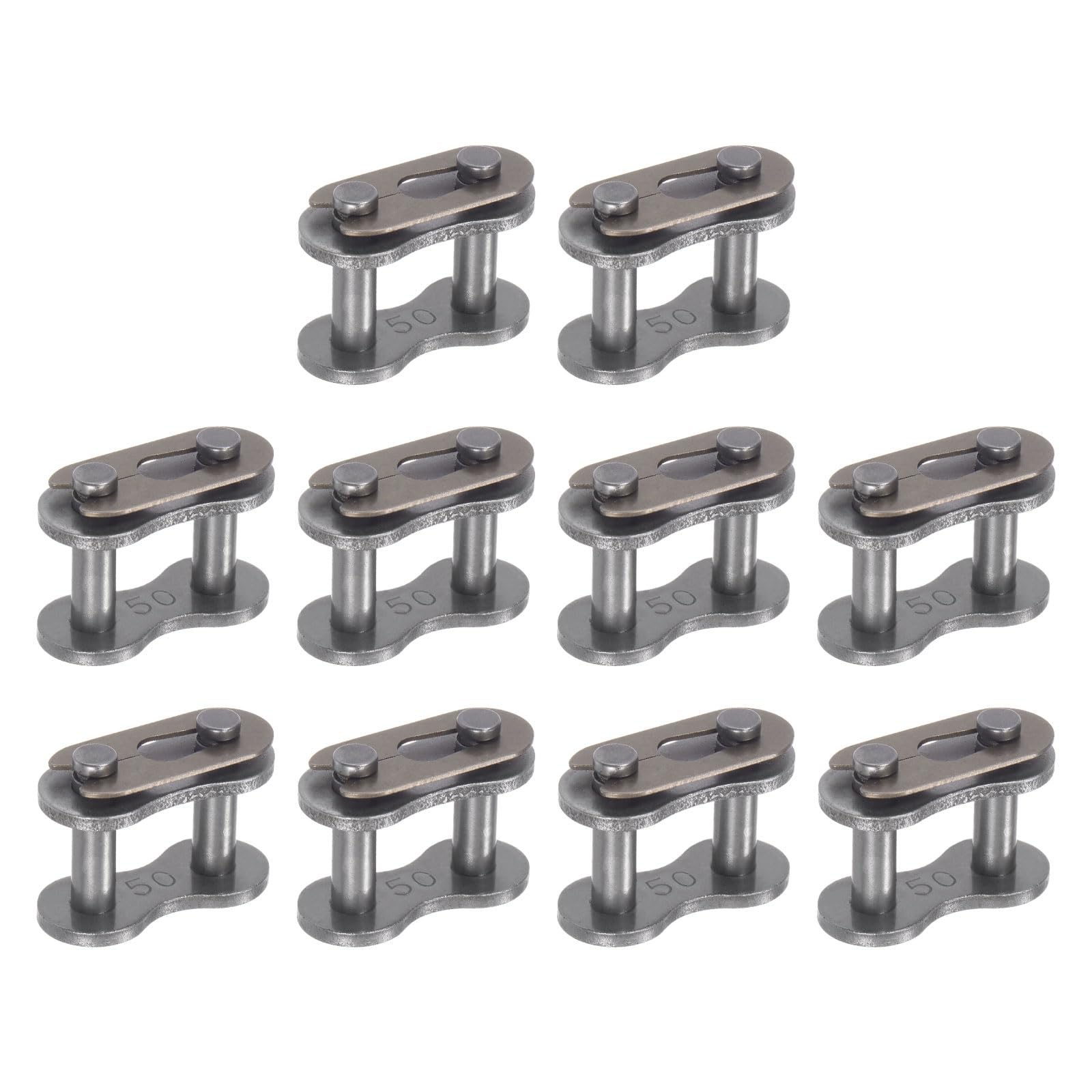 uxcell 10Pcs #50 Chain Master Connector Link Roller, 5/8" Pitch Carbon Steel, St