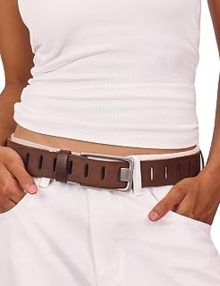 Women Full Grain Leather Belt for Jeans 1.57" Western Cowgirl Belt