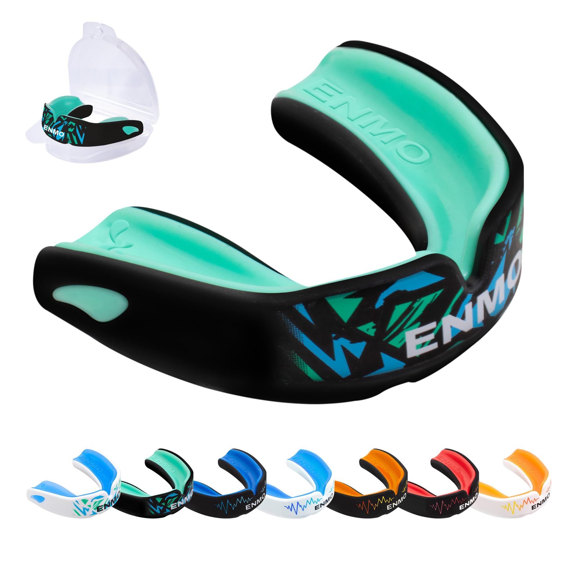 Enmo Maxilla Pro Gum Shield - Adult & Junior 10+ Mouth Guard with Case for Rugby
