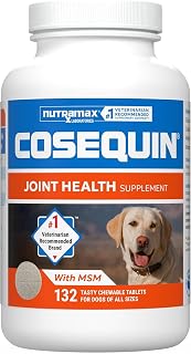 Nutramax Cosequin Joint Supplement for Dogs, Chewable Tablets, 132ct | Glucosamine + Chondroitin for Dogs with MSM, Supports Healthy Joints, All Breeds & Sizes, All Ages