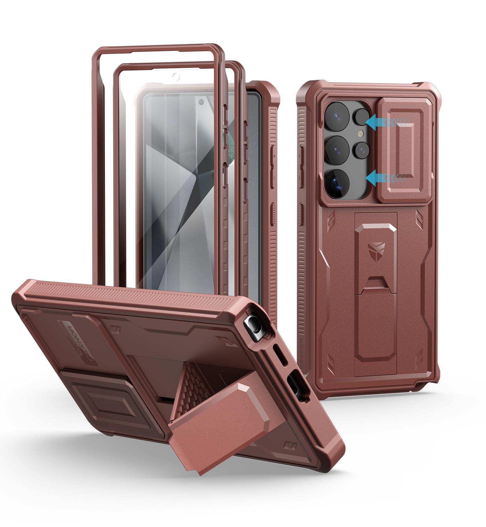 Dexnor for Samsung Galaxy S25 Ultra Case with Built-in Slide Camera Cover & Scre