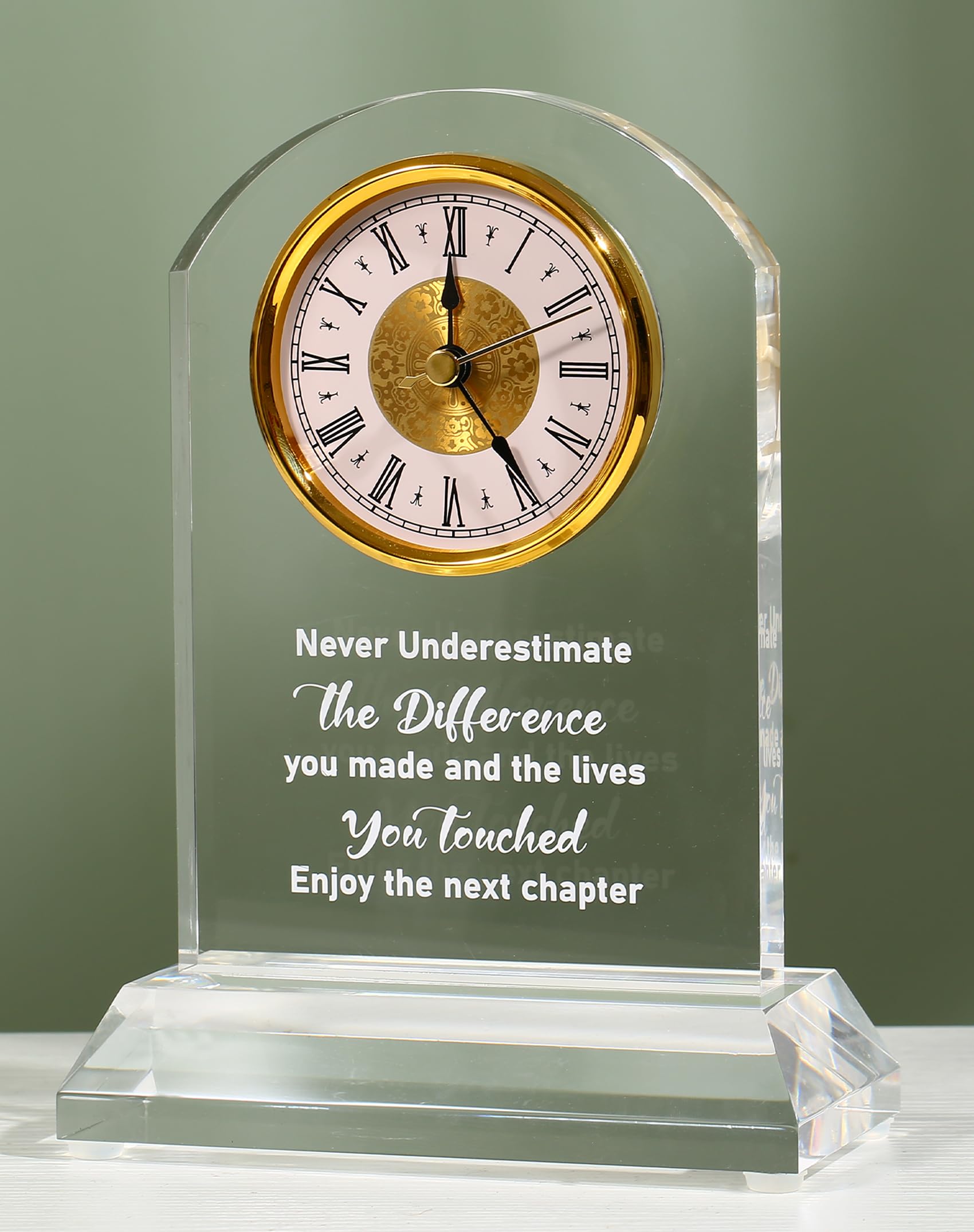 DEEWISH Retirement Gift for Women Men Quartz Desk Clock Plaque Gifts, Coworker G