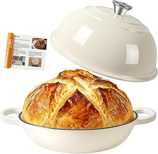 AHJ Dutch Oven For Sourdough Bread Baking,26cm/5.7L Enameled Cast Iron Pot