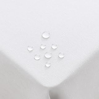 Homaxy Linen Table Cloth Wipe Clean 130x160 cm, White