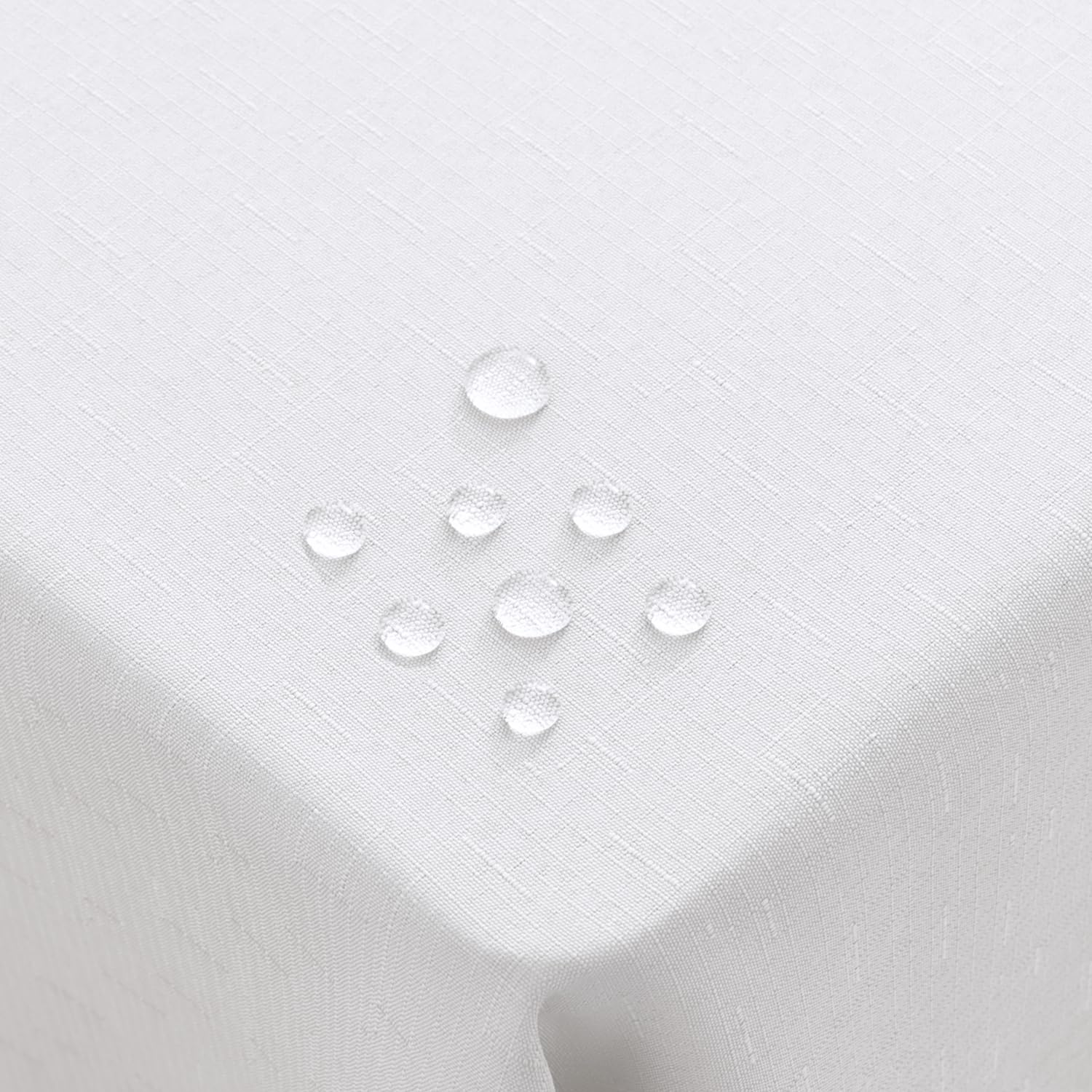 Homaxy Linen Table Cloth Wipe Clean 130x160 cm, White