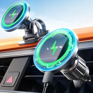 LISEN for Magsafe Car Mount Charger Magnetic Phone Holder for Car Wireless | |15W Top Charge| Car Phone Holder Magnetic Wireless Charger for iPhone 17 Pro Max Air 16 15 14 Magsafe Accessories