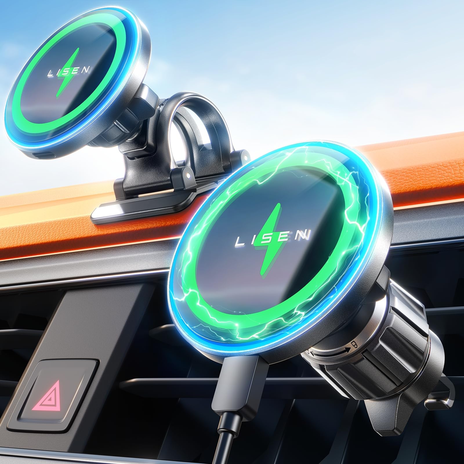 LISEN for Magsafe Car Mount Charger Magnetic Phone Holder for Car Wireless | |15