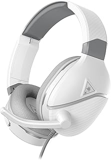 Turtle Beach Recon 200 Gen 2 Wired Multiplatform Gaming Headset, Xbox, PS5 | Xbox Series X|S & Xbox One, PlayStation, PS4, PC, Powered Bass Boost, Flip-to-Mute Mic, Mic Monitoring, Memory Foam, White