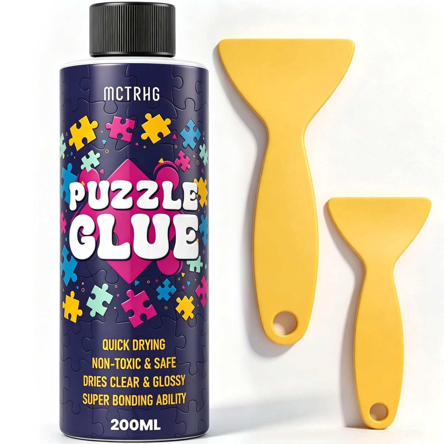 Clear Jigsaw Puzzle Glue with Applicators, Quick-Dry, 200mL | Glue for Puzzles t
