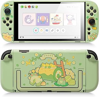 GeekShare Protective Case Compatible with Switch 2, Hard PC Slim Dockable Shell Cover Compatible with Switch 2 Game Console and JC Handle Controllers - Matcha Froggy