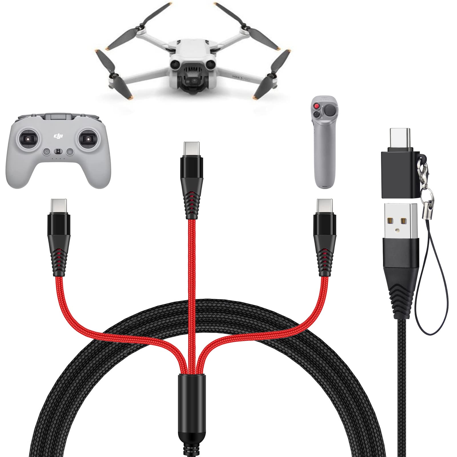Charger for DJI Mini 3 Pro, Mavic 3, Air 2S, Avata Drone, 3-in-1 3A Fast Chargin