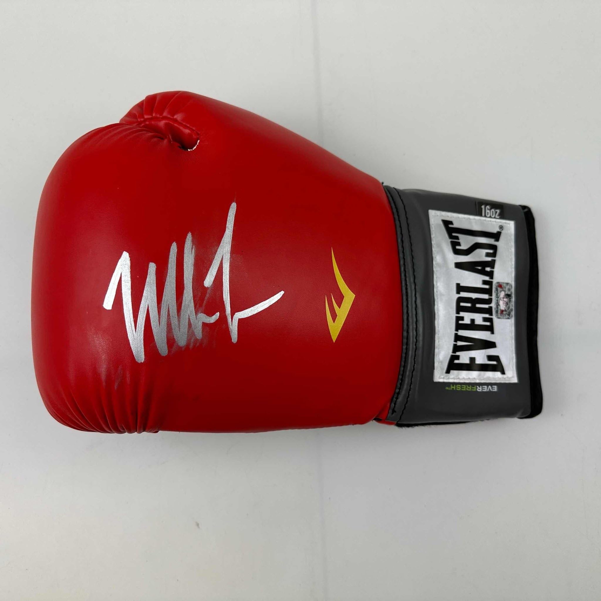 Autographed/Signed Mike Tyson Imperfect Red Everlast Boxing Glove Athlete Hologr