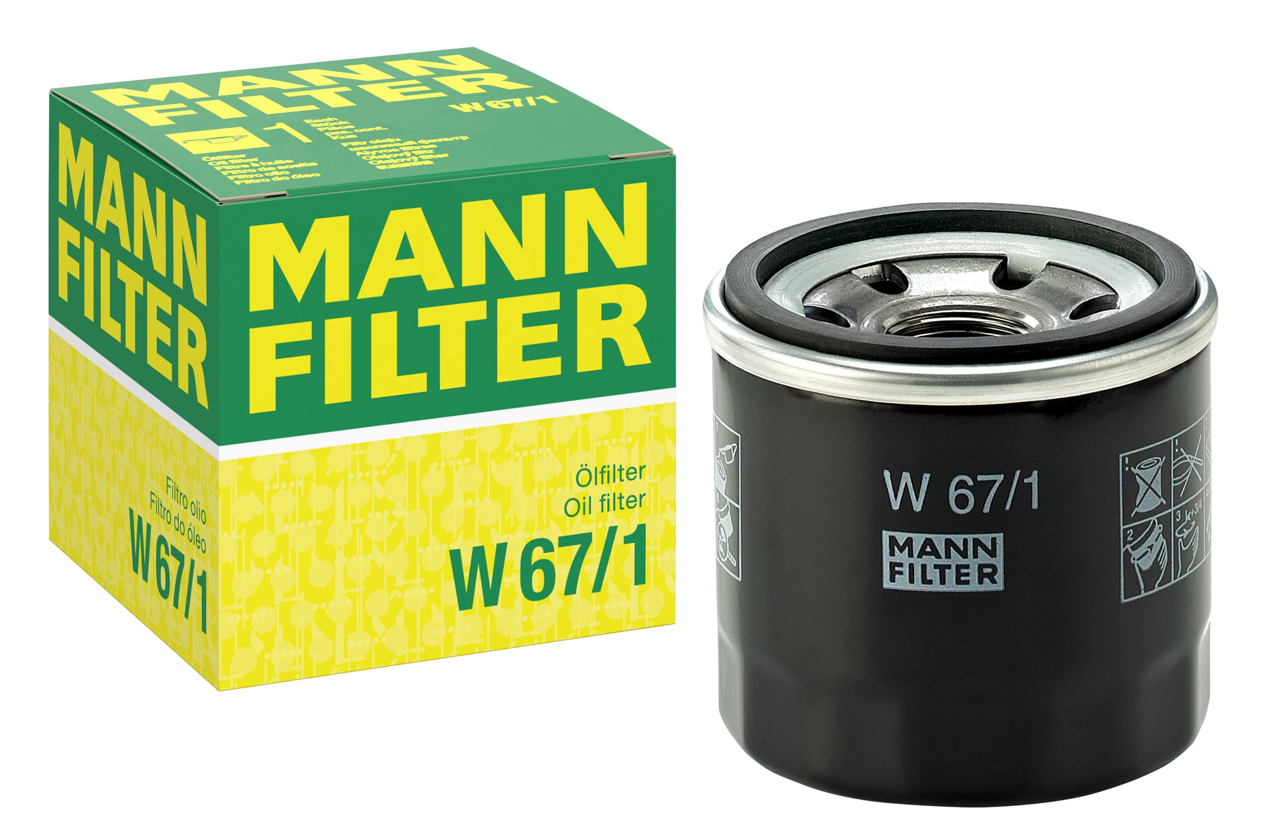 MANN-FILTER W 67/1 Spin-On Oil Filter Compatible With Infiniti, Subaru, Mazda an