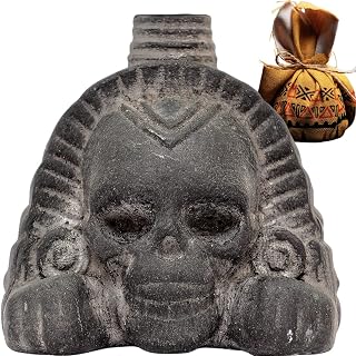 Real Screaming Aztec Death Whistle by ITZCOEHUA - Loudest Authentic Human Sounding Screams 125+ Decibels Loud, Collectible, Aztec Design in Obsidian Black, Self defense