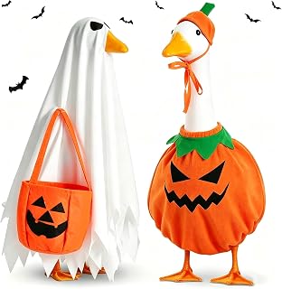Halloween Porch Goose Outfit, Porch Goose Halloween Outfits 23 inch | Halloween Goose outfi for 23" Cement Plastic Clothes Costumes Garden Decor and Duck Costume for Outdoor Statues