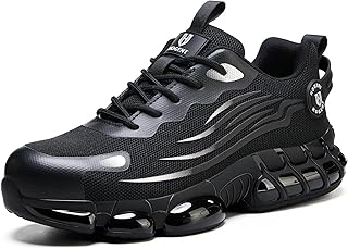Hogent Steel Toe Shoes for Men, Cushioned Safety Work Sneakers