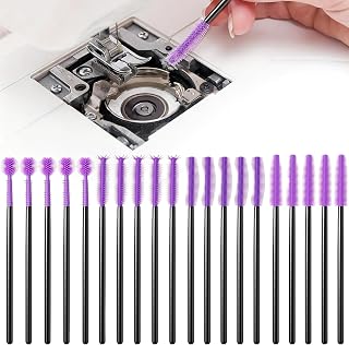 20 Pcs Reusable Silicone Cleaning Brush with Dense Bristles for Sewing Machine for Interior and Spool (Purple)