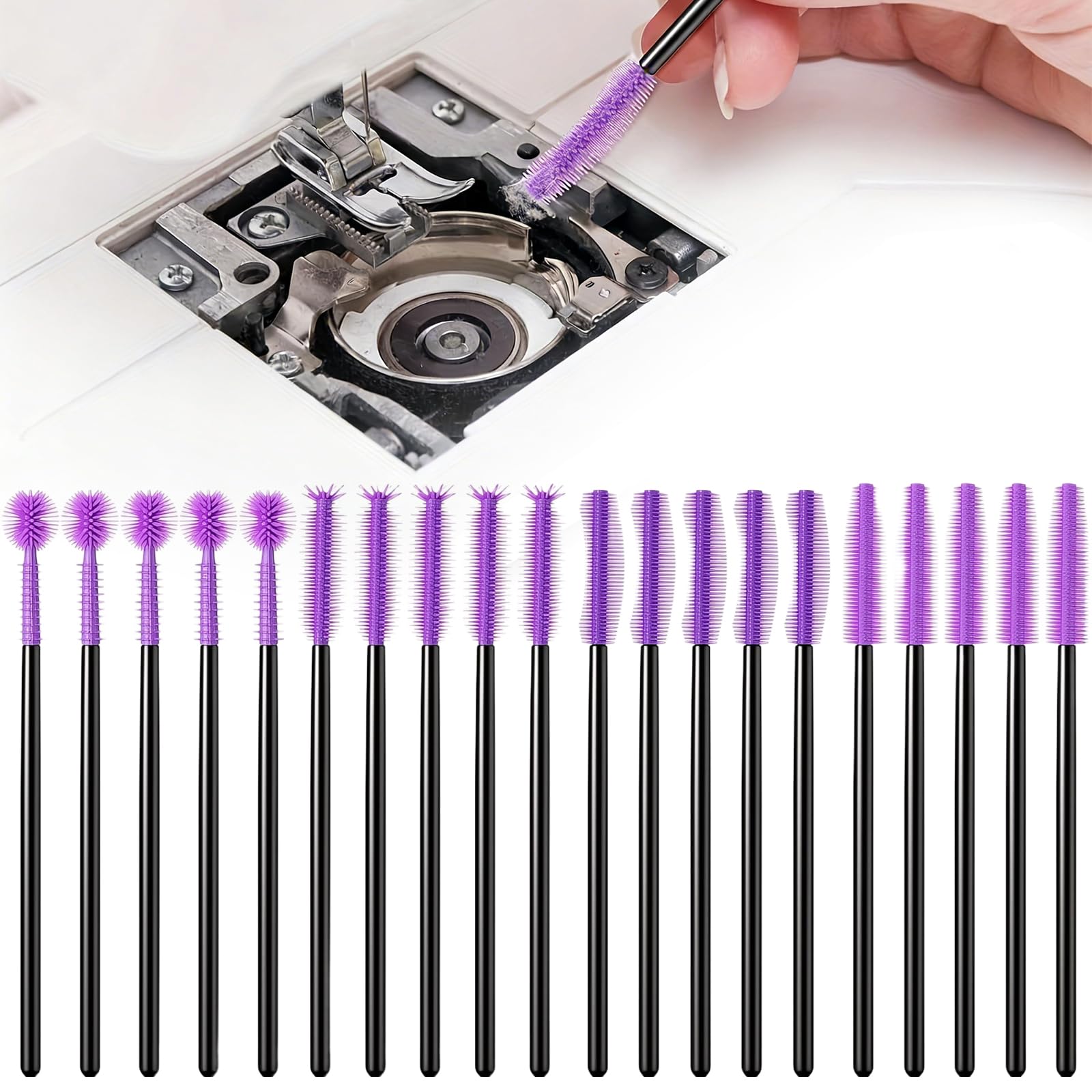 20 Pcs Reusable Silicone Cleaning Brush with Dense Bristles for Sewing Machine f