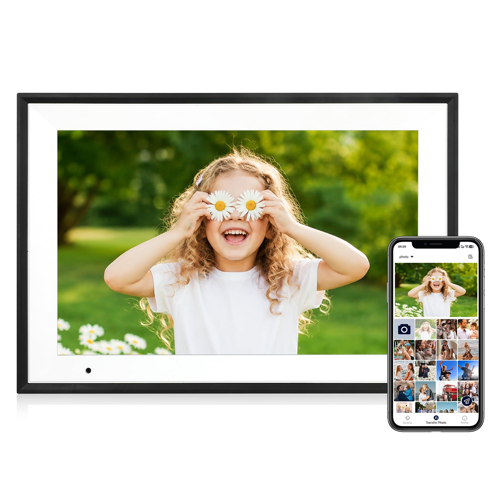 Digital Picture Frame 10.1 Inch Digital Photo Frame 32GB Storage, WiFi Picture F