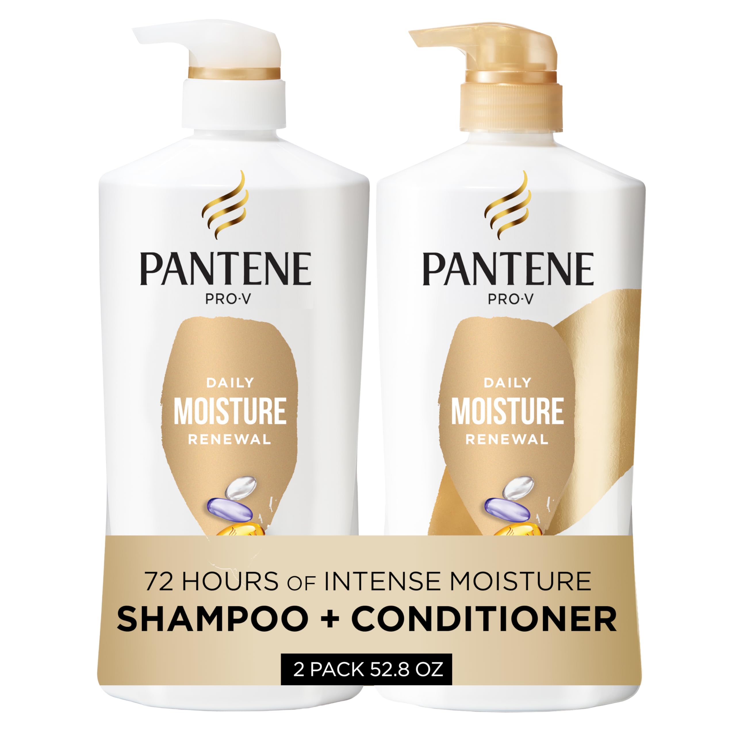 Pantene Shampoo & Conditioner Set, Daily Moisture Renewal - Pro-V Nutrients for 