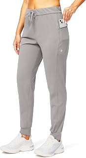 Women's Joggers with Zipper Pockets Tapered Athletic Pants for Women