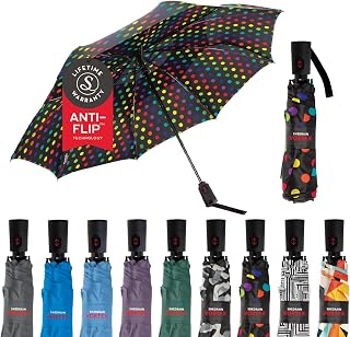 ShedRain Vortex Windproof Compact Travel Umbrella, Auto Open Close